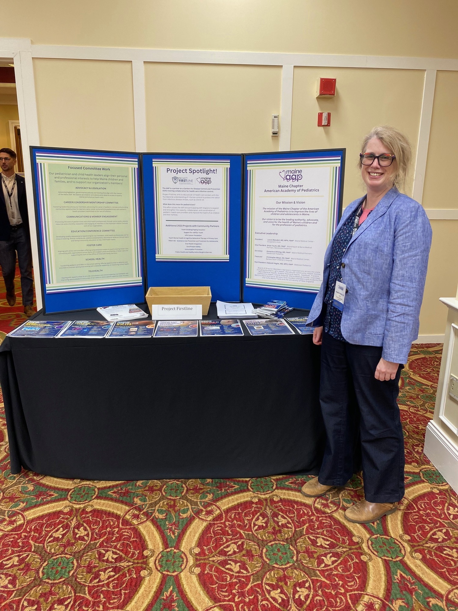 Dr. Amanda Goddard at the Maine AAP Booth  - Project Firstline Ambassador
